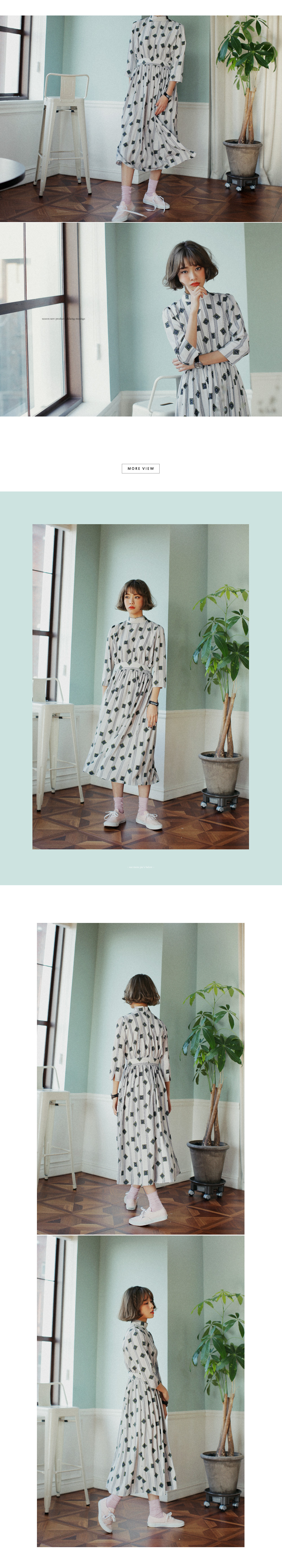 <font color=red><b>**雑誌saita5月号掲載**</b></font>ユニークスクエアパターンロングワンピース・全2色 | DHOLIC | 詳細画像5
