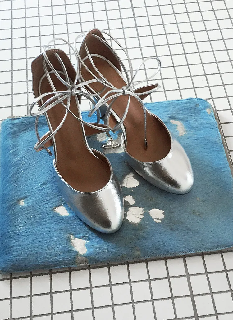 エナメル調ラウンドトゥレースアップヒール・全3色 | DHOLIC | 詳細画像1