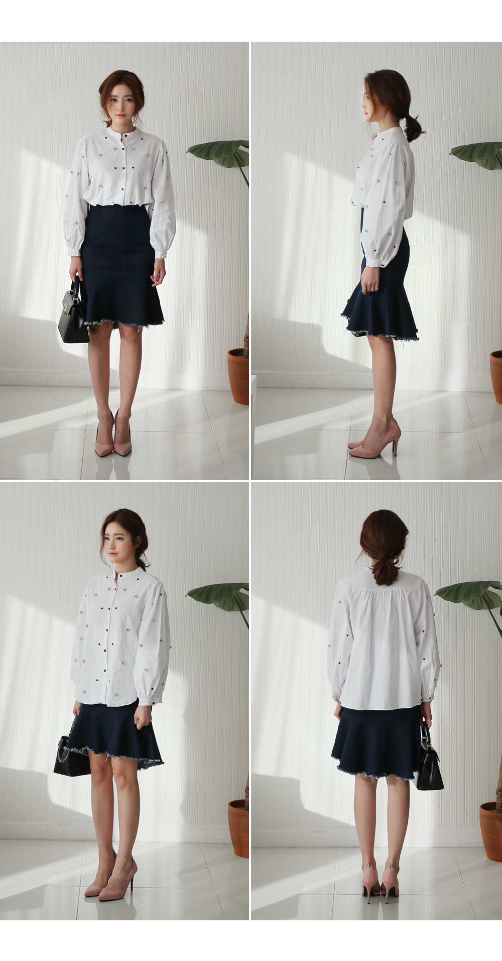 マルチビジューパフスリーブブラウス・全1色 | DHOLIC | 詳細画像7