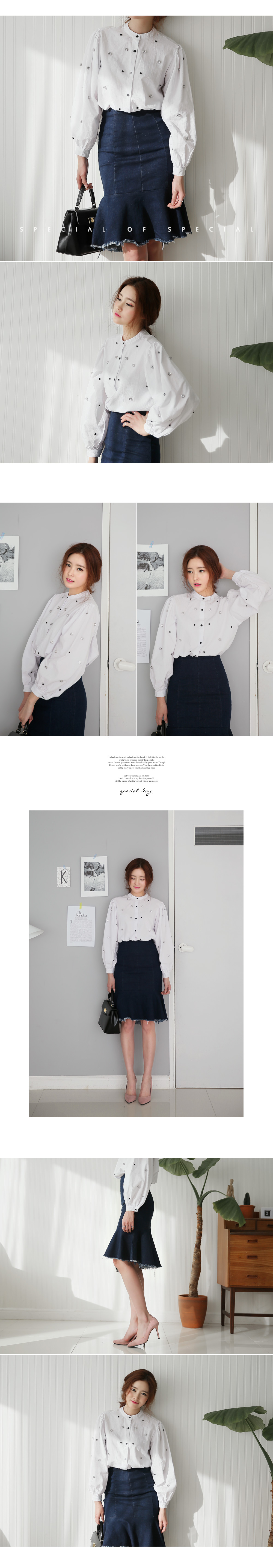 マルチビジューパフスリーブブラウス・全1色 | DHOLIC | 詳細画像3