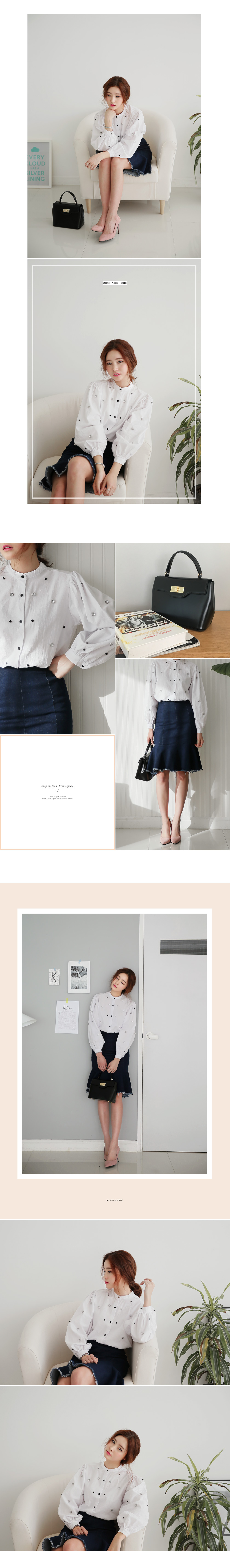 マルチビジューパフスリーブブラウス・全1色 | DHOLIC | 詳細画像5