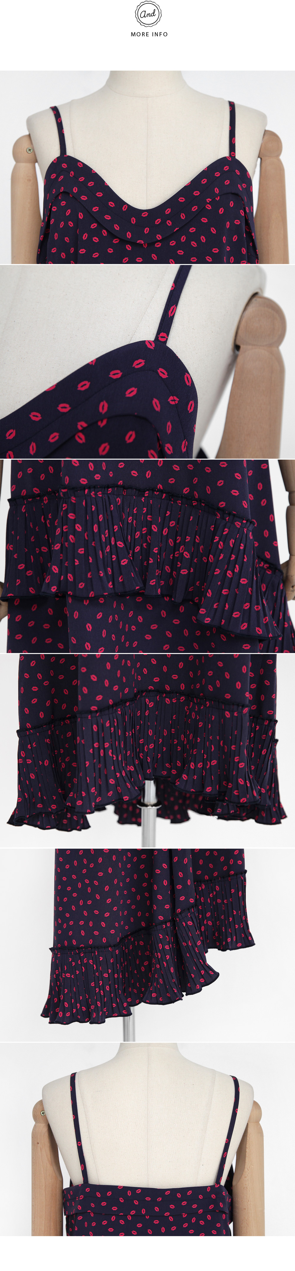 リップパターンラッフルフレアワンピース・全2色 | DHOLIC | 詳細画像6