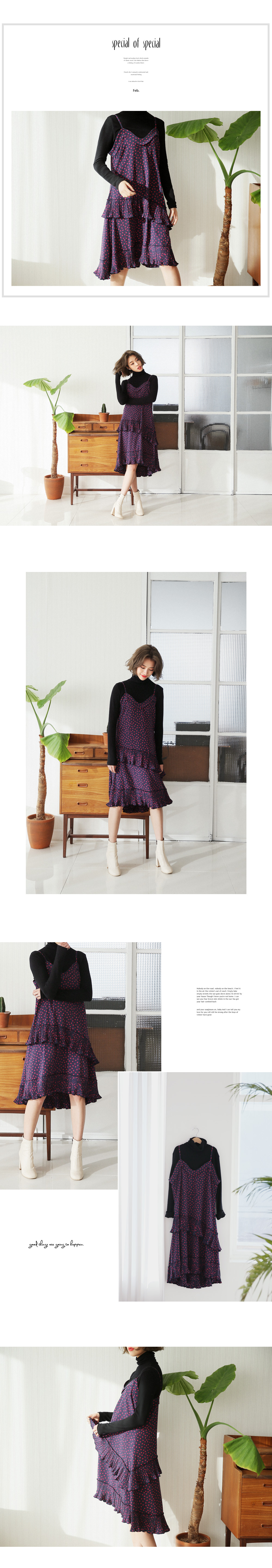 リップパターンラッフルフレアワンピース・全2色 | DHOLIC | 詳細画像2