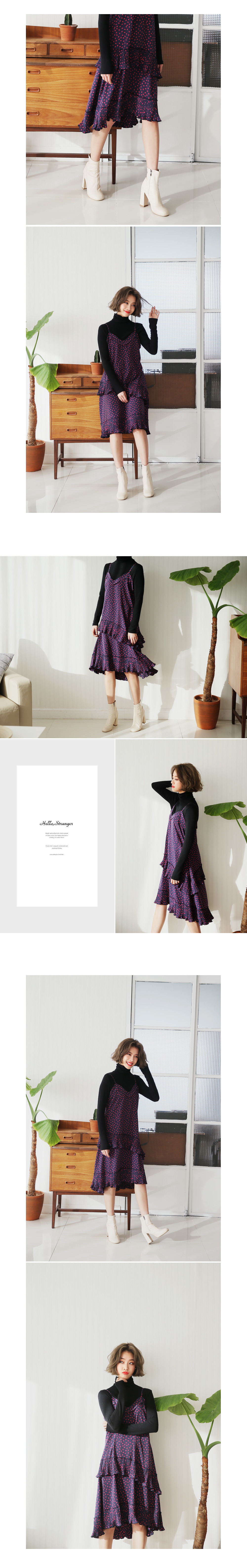 リップパターンラッフルフレアワンピース・全2色 | DHOLIC | 詳細画像3