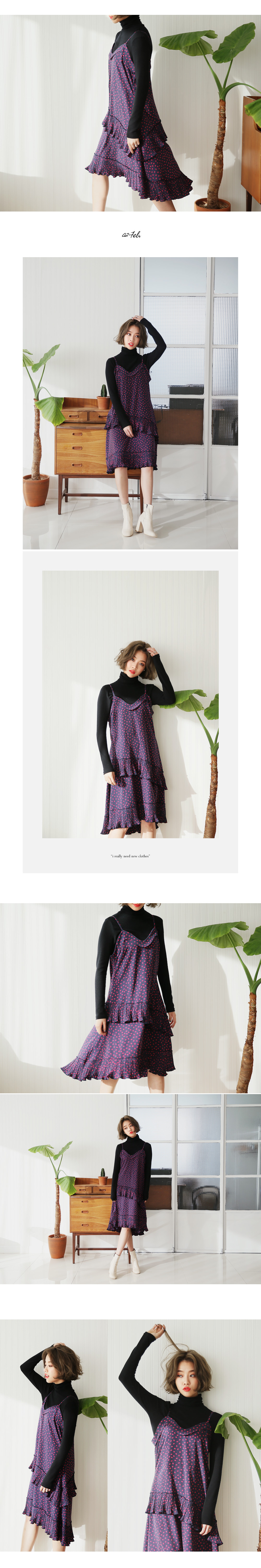 リップパターンラッフルフレアワンピース・全2色 | DHOLIC | 詳細画像4