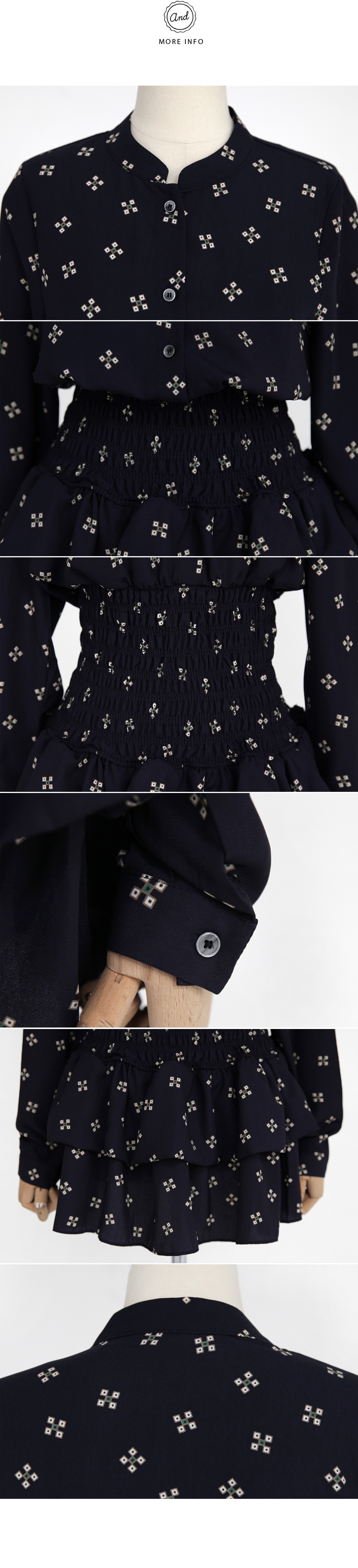 ユニークパターンティアードフレアヘムミニワンピース・全2色 | DHOLIC | 詳細画像7