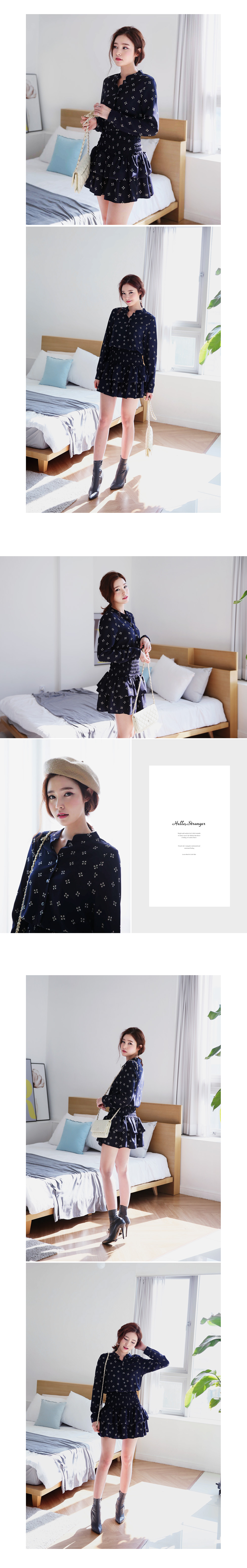 ユニークパターンティアードフレアヘムミニワンピース・全2色 | DHOLIC | 詳細画像3