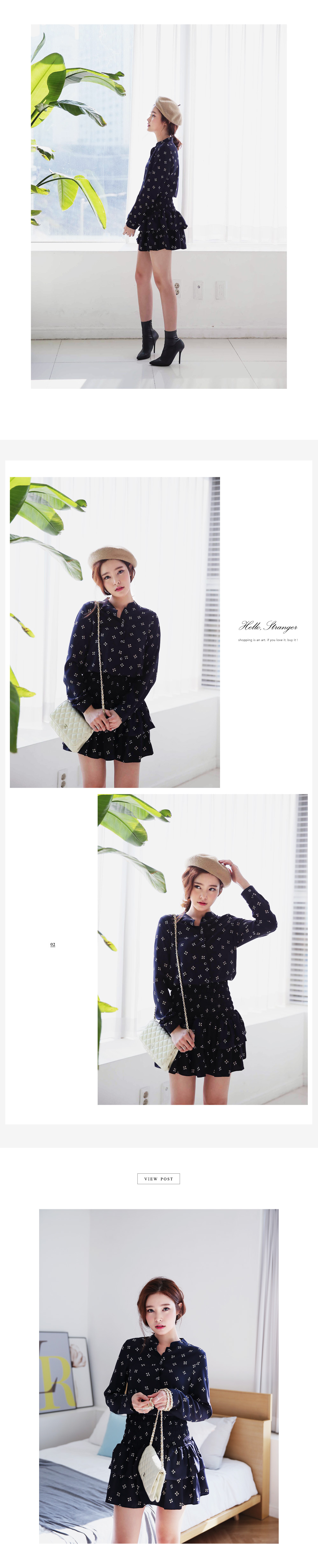 ユニークパターンティアードフレアヘムミニワンピース・全2色 | DHOLIC | 詳細画像5