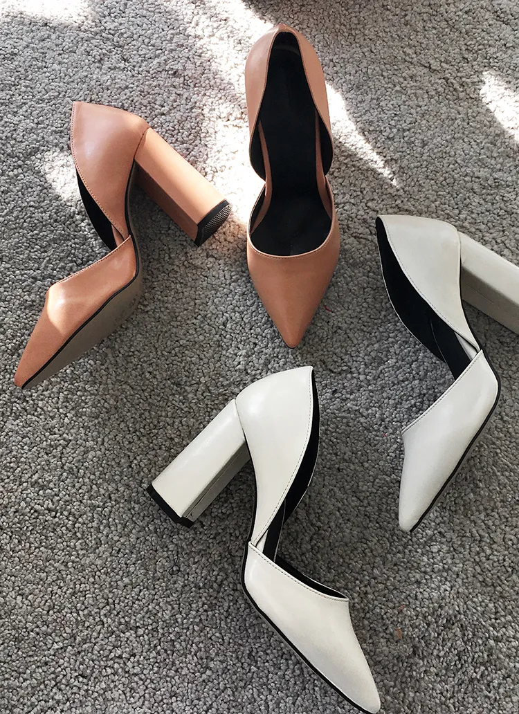 <font color=red><b>**雑誌Seventeen7月号掲載**</b></font>8COLORSポインテッドトゥチャンキーヒール・全8色 | DHOLIC | 詳細画像1