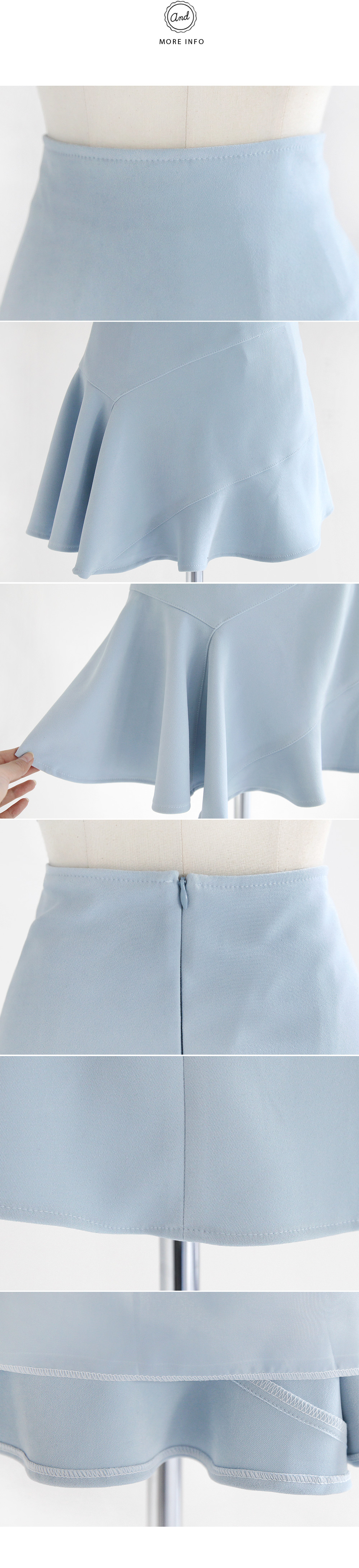ユニークフレアヘムハイウエストミニ丈スカート・全2色 | DHOLIC | 詳細画像7