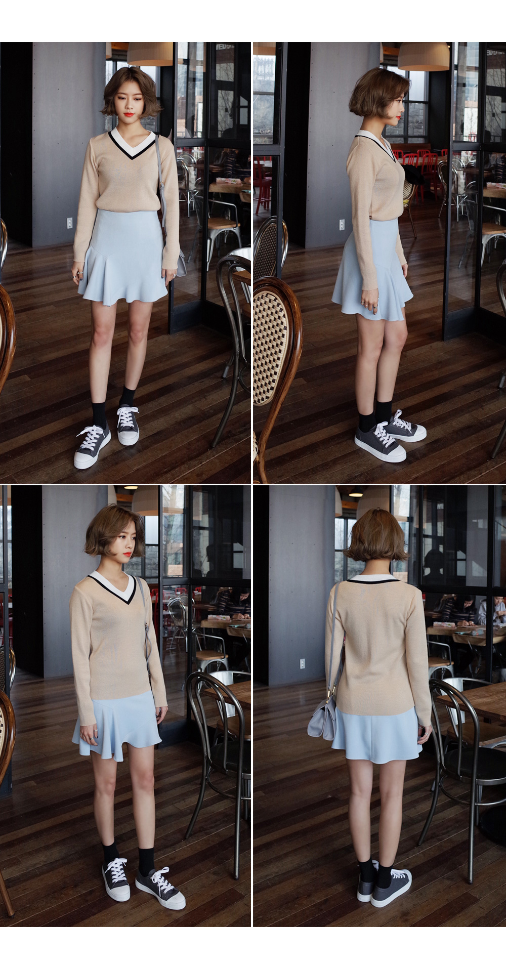 ユニークフレアヘムハイウエストミニ丈スカート・全2色 | DHOLIC | 詳細画像6