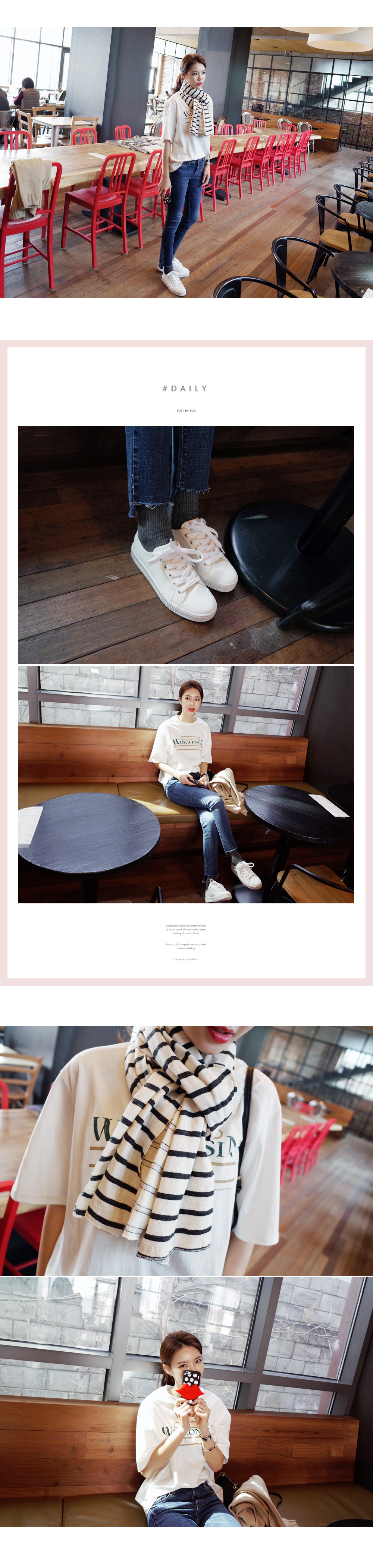 コットンボーダーマフラー・全5色 | DHOLIC | 詳細画像5