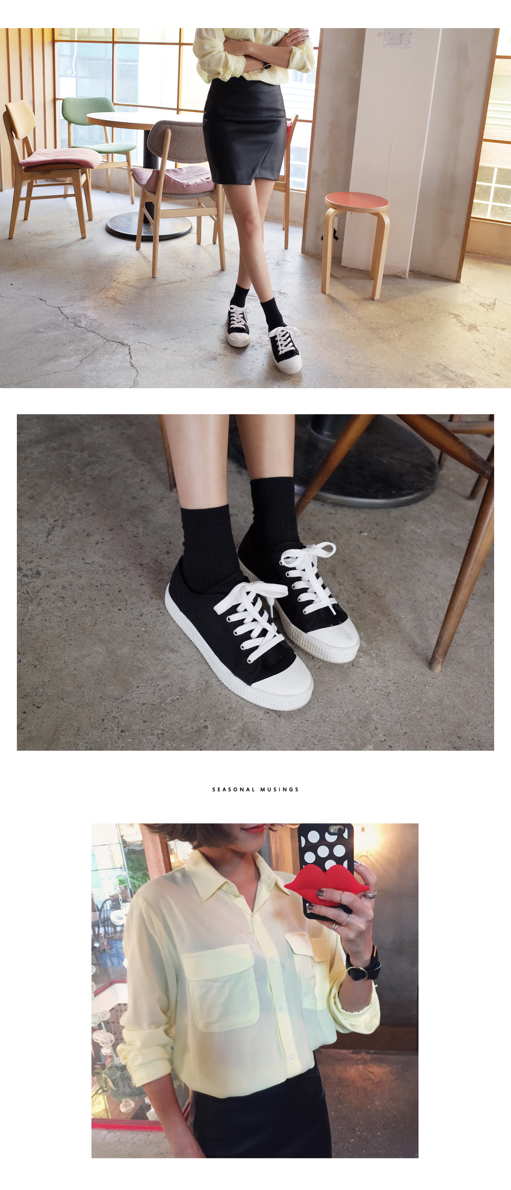 <font color=red><b>**雑誌HugMug12月号/SHe11月号/Ray8月号/他雑誌多数掲載!**</b></font>ユニークアウトソールレースアップスニーカー・全4色 | DHOLIC | 詳細画像4