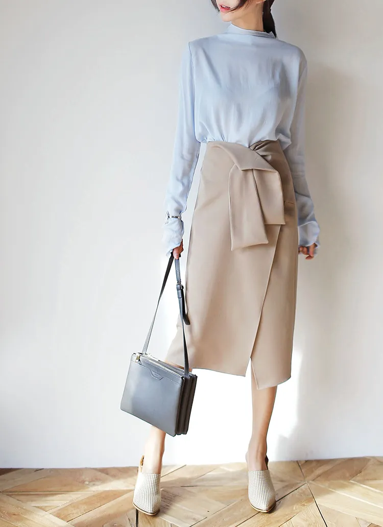 ウエストディテールミディ丈ラップスカート・全3色 | DHOLIC | 詳細画像1