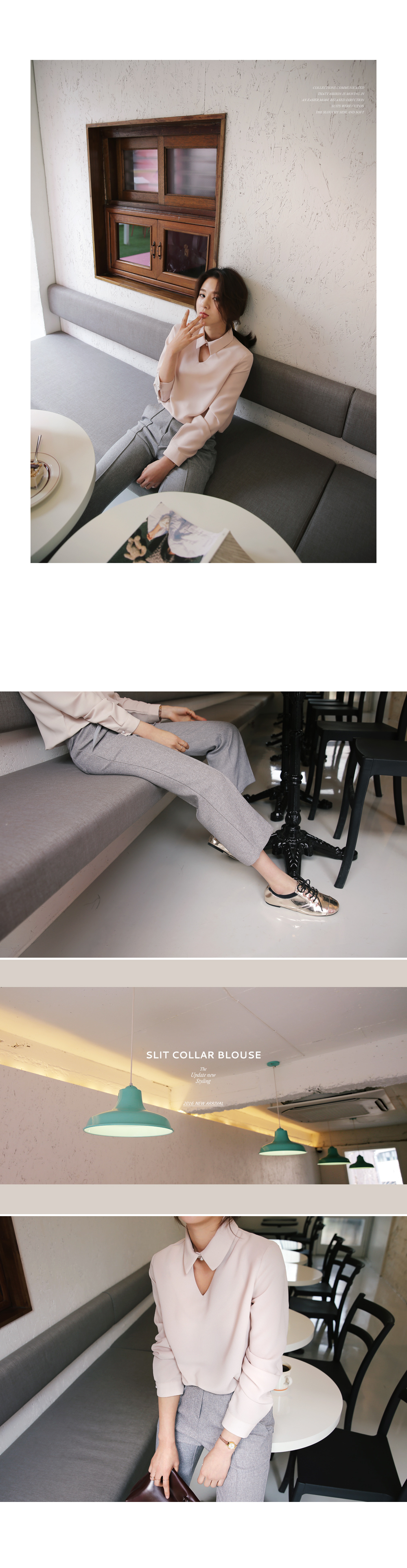 <font color=red><b><人気商品再入荷></b></font>Vラインスリットディテールカラーブラウス・全5色 | DHOLIC | 詳細画像10