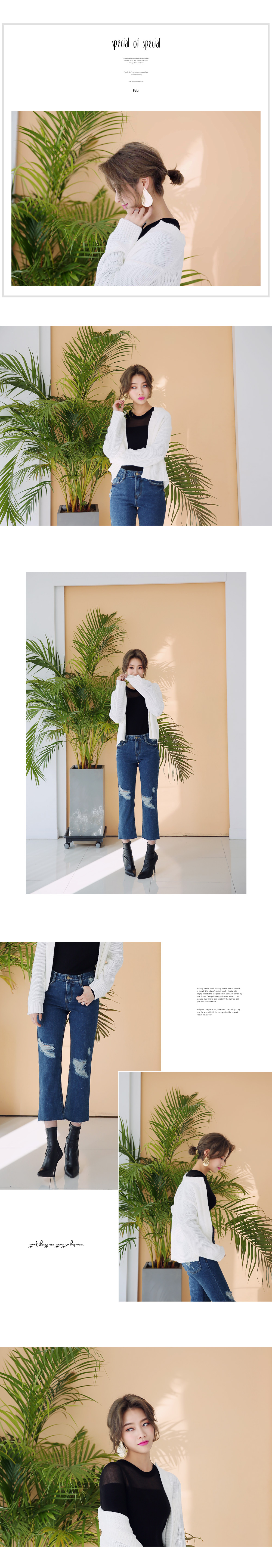 ニークラッシュクロップドデニムパンツ・全1色 | DHOLIC | 詳細画像6