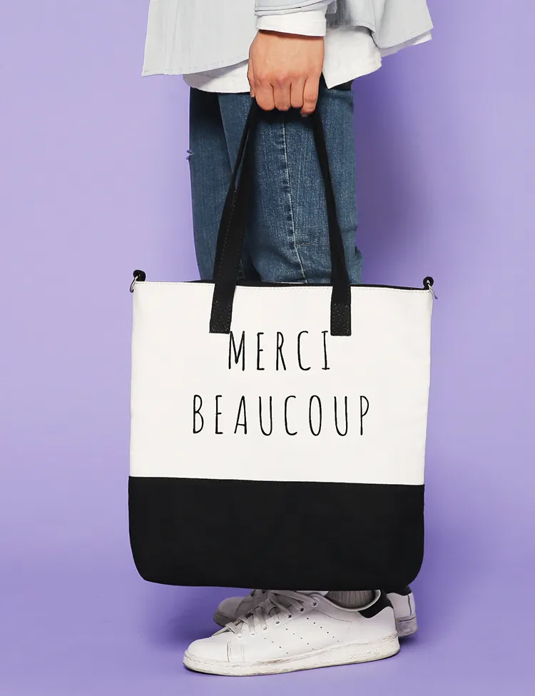 英ロゴポイントツートーン2WAYトートバッグ・全1色 | 詳細画像1