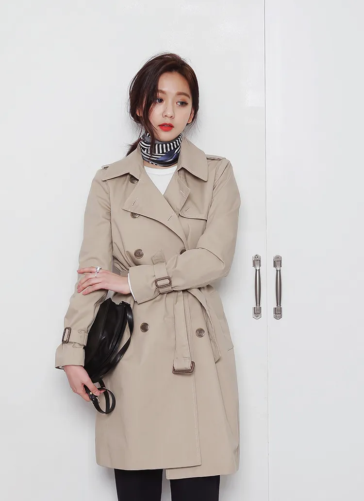 ベルトSETダブルボタントレンチコート・全2色 | DHOLIC | 詳細画像1