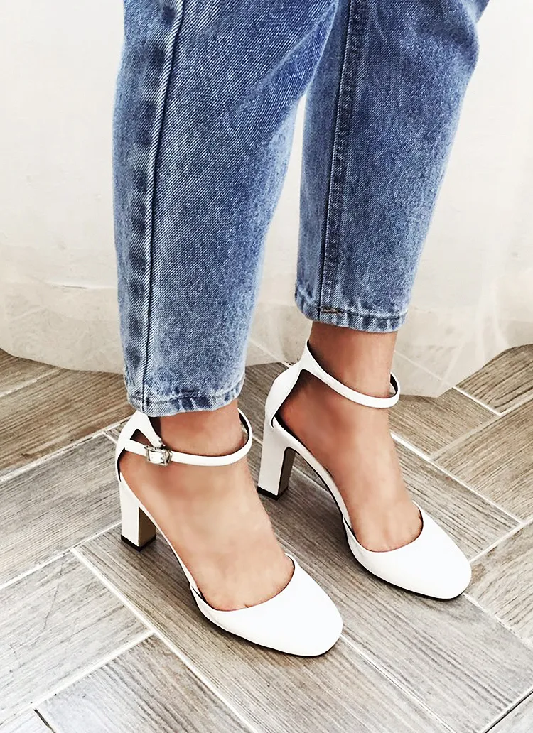 スクエアートゥアンクルストラップエナメルシューズ・全8色 | DHOLIC | 詳細画像1