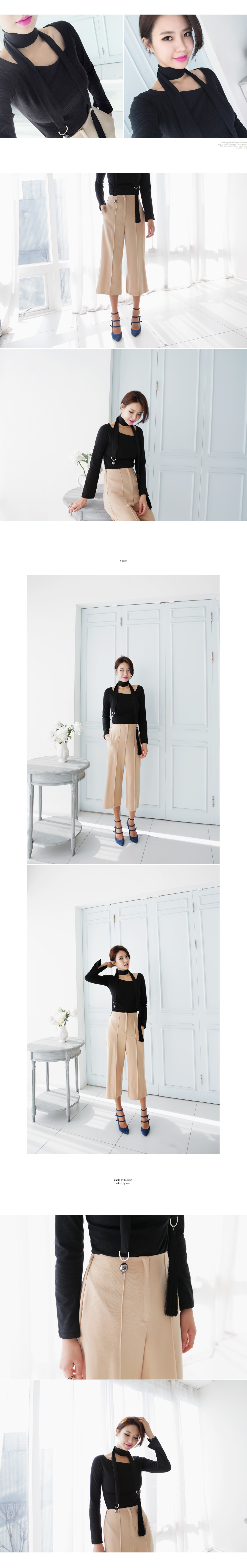 センタープレスハイウエストクロップドワイドパンツ・全2色 | DHOLIC | 詳細画像8