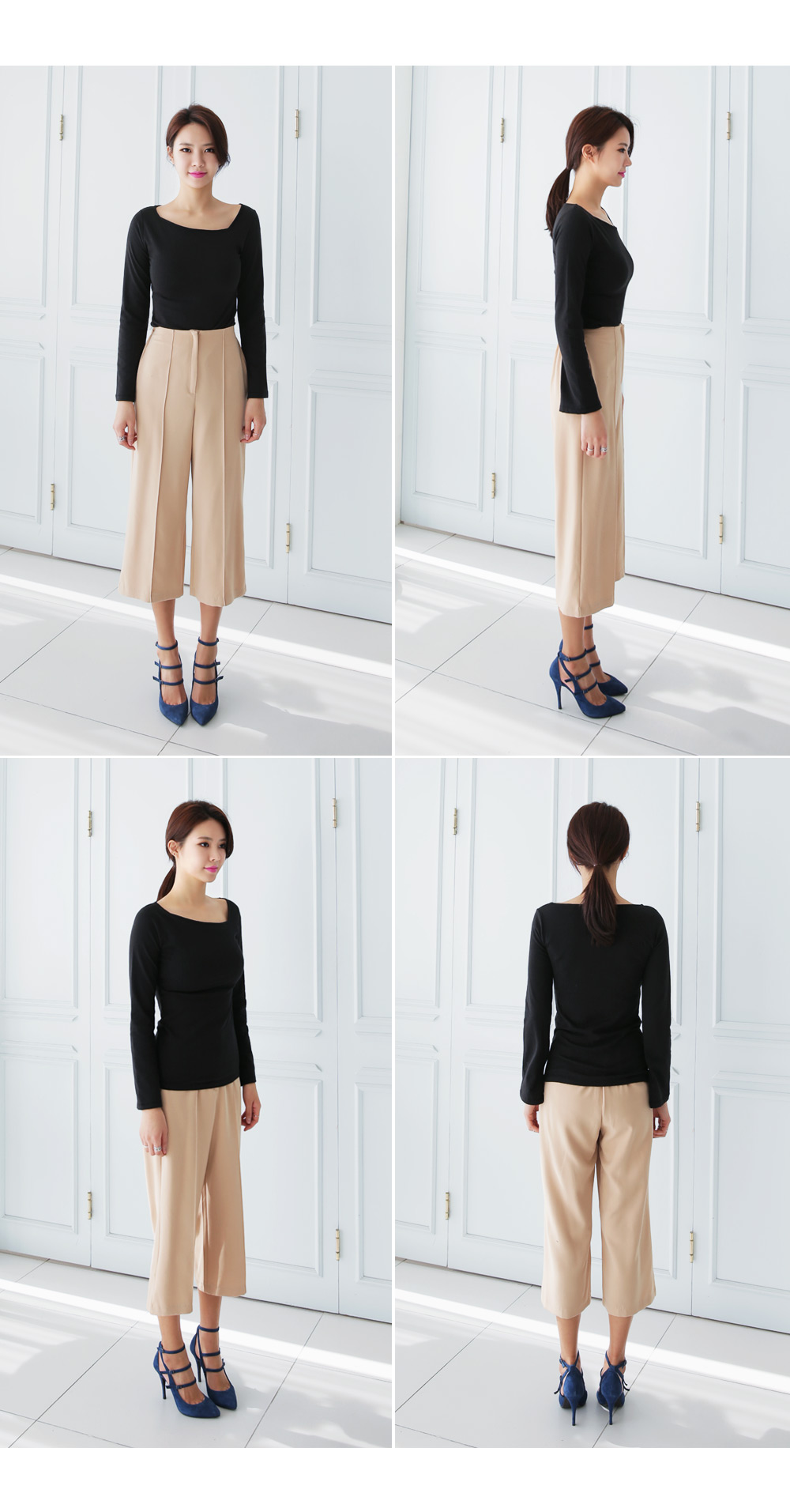 センタープレスハイウエストクロップドワイドパンツ・全2色 | DHOLIC | 詳細画像9