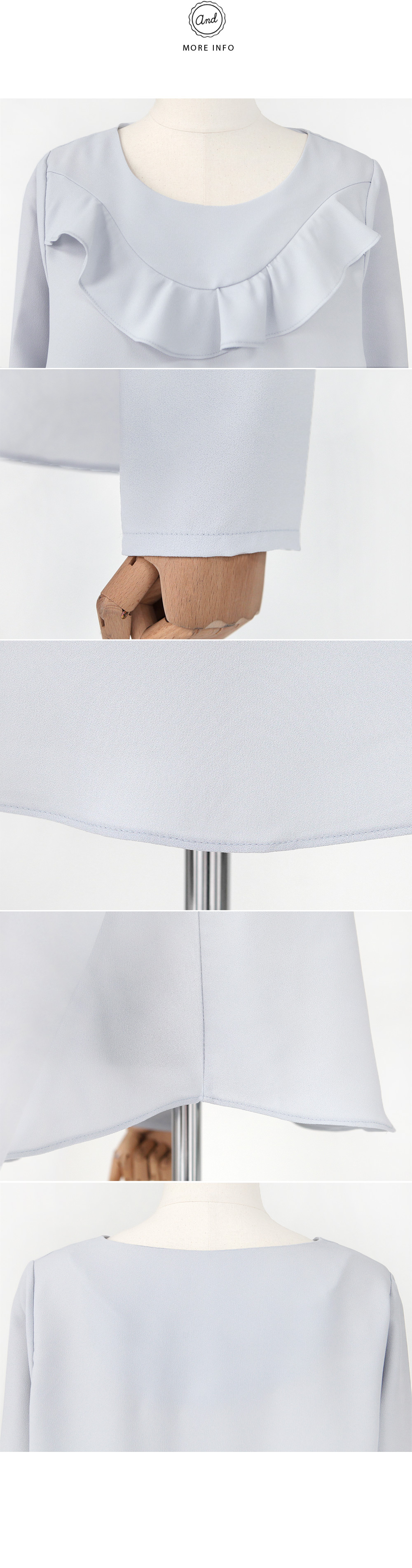 ラウンドネックラッフルラインブラウス・全3色 | DHOLIC | 詳細画像10