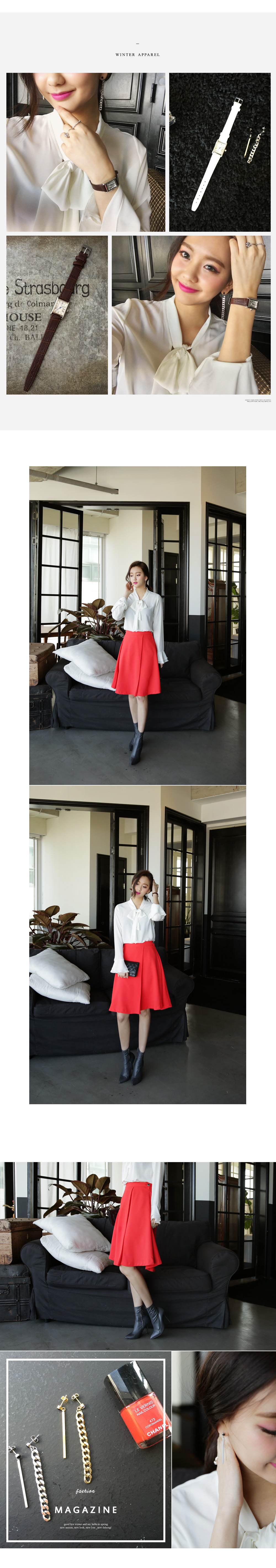 スカーフネックラッフルフレアカフスブラウス・全3色 | DHOLIC | 詳細画像3