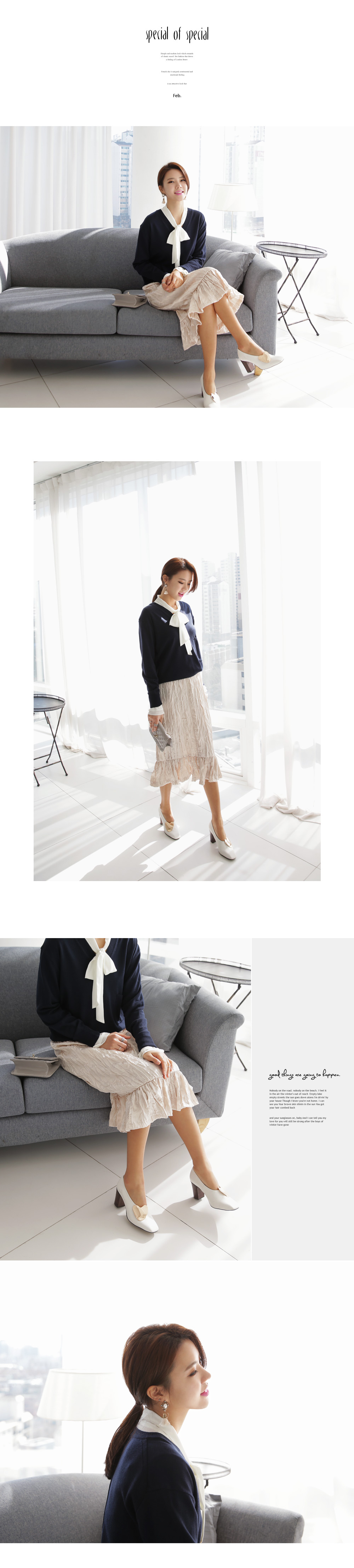 スカーフネックラッフルフレアカフスブラウス・全3色 | DHOLIC | 詳細画像5