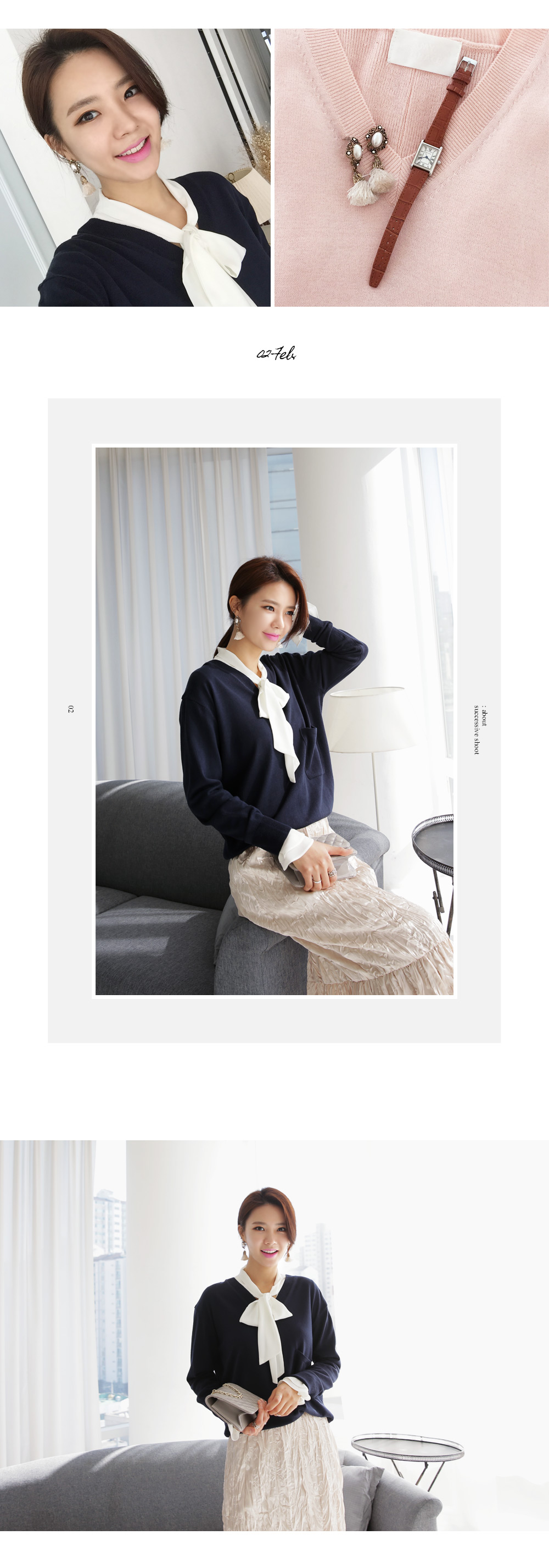 スカーフネックラッフルフレアカフスブラウス・全3色 | DHOLIC | 詳細画像7