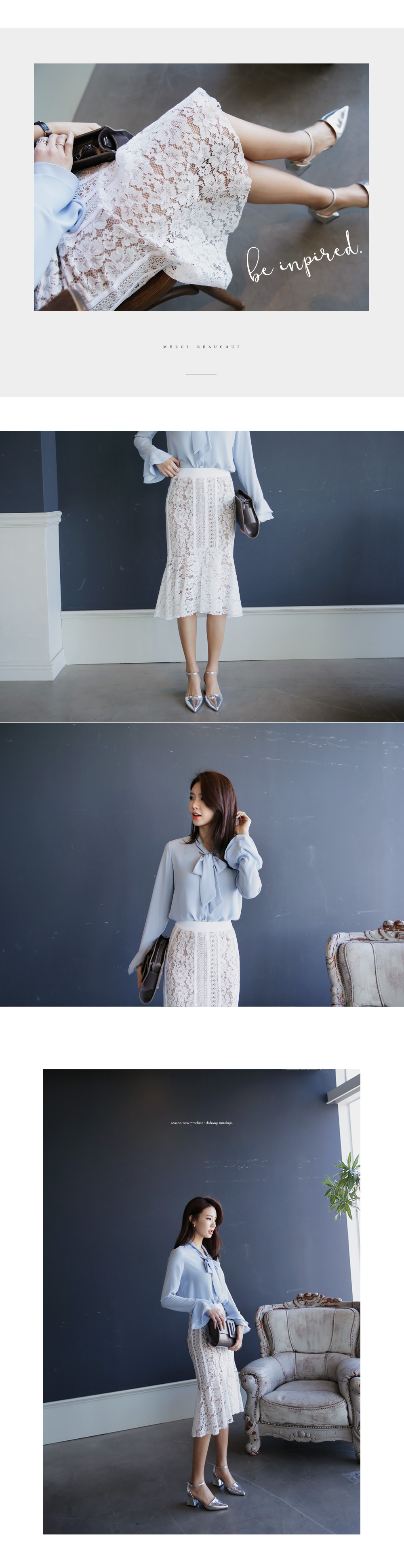 スカーフネックラッフルフレアカフスブラウス・全3色 | DHOLIC | 詳細画像9