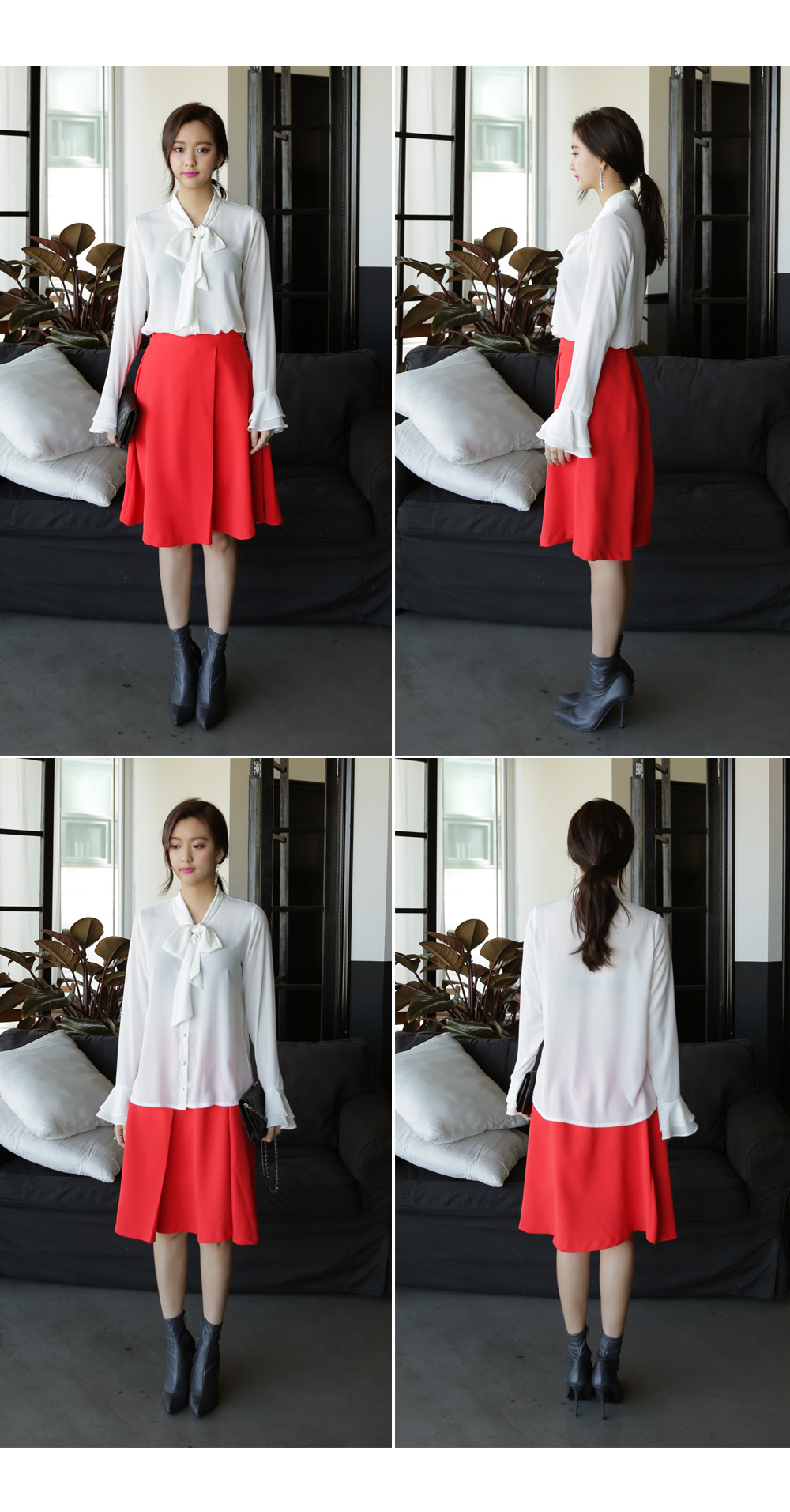 スカーフネックラッフルフレアカフスブラウス・全3色 | DHOLIC | 詳細画像10