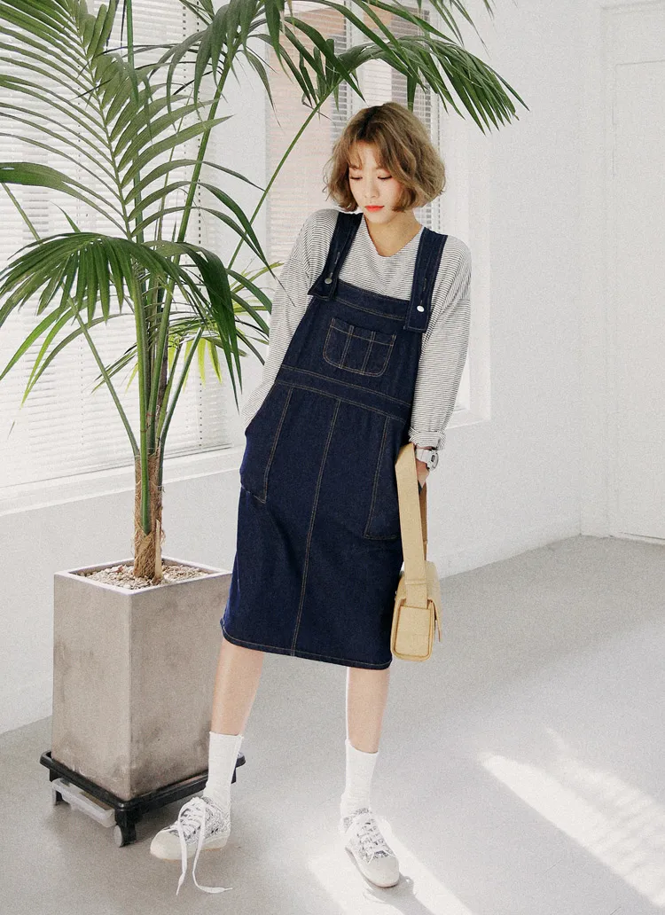 ステッチポイントオーバーオールワンピース・全3色 | DHOLIC | 詳細画像1