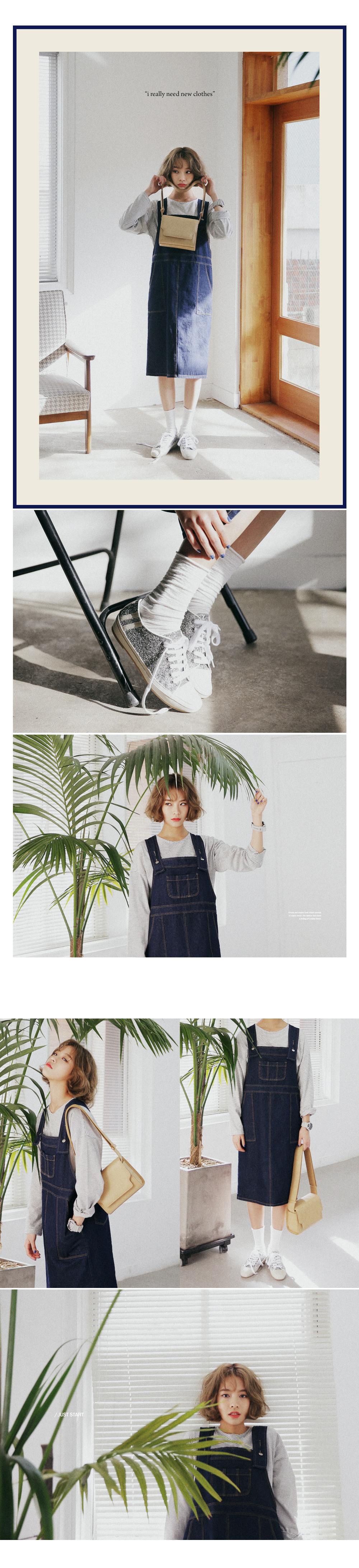 ステッチポイントオーバーオールワンピース・全3色 | DHOLIC | 詳細画像2