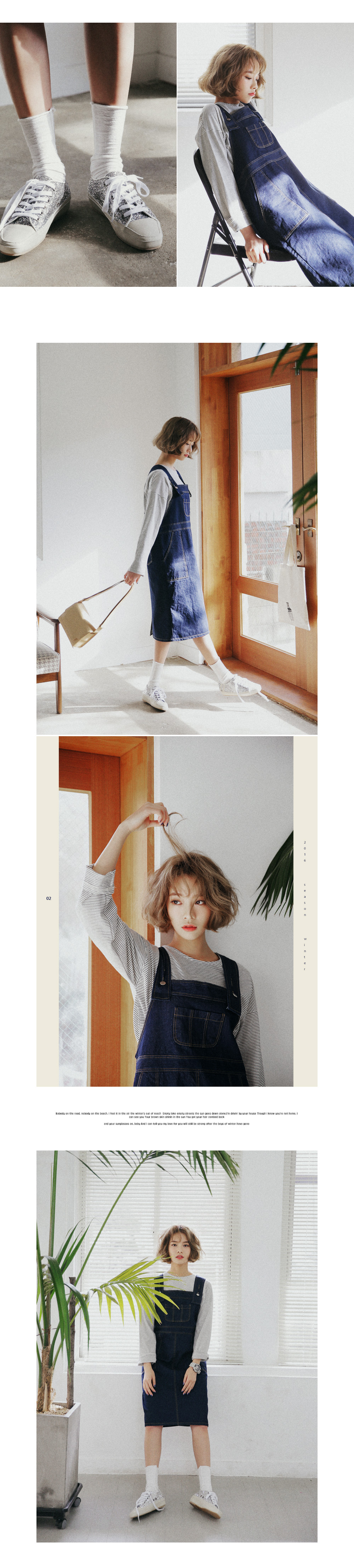 ステッチポイントオーバーオールワンピース・全3色 | DHOLIC | 詳細画像5