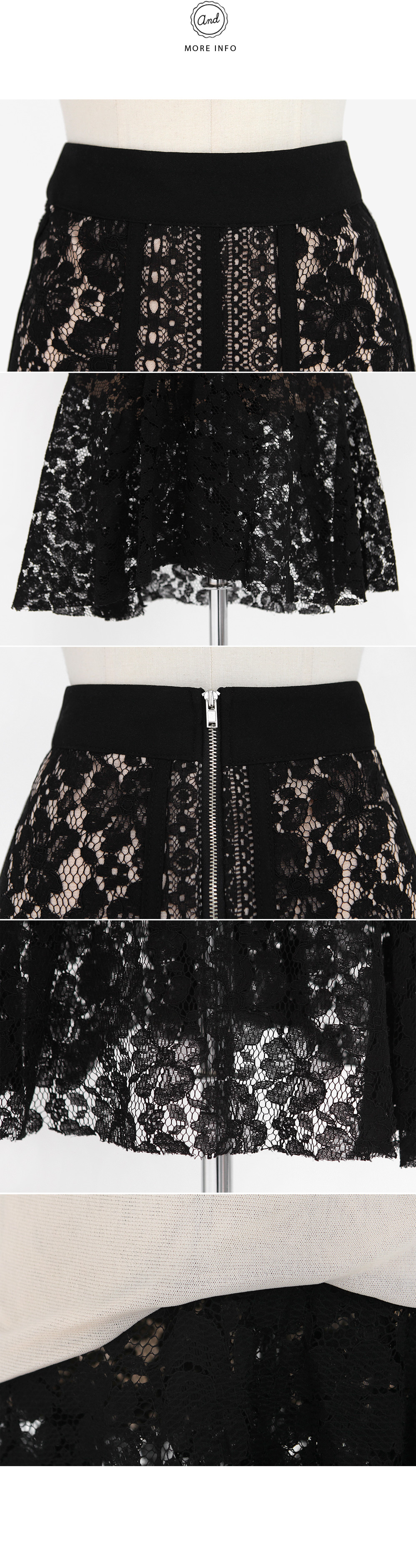 フラワーレースパターンミモレ丈マーメイドスカート・全2色 | DHOLIC | 詳細画像7