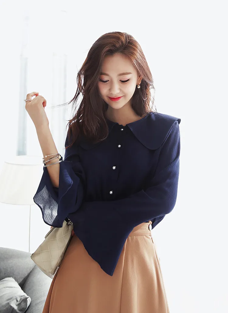 ビックカラーフレアカフスブラウス・全2色 | DHOLIC | 詳細画像1