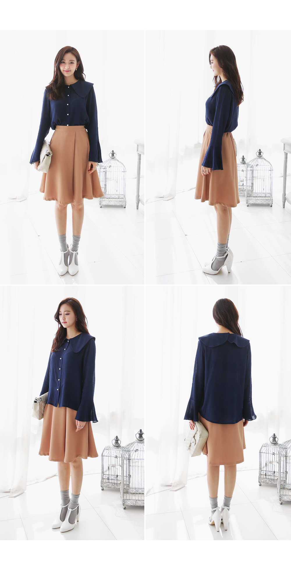 ビックカラーフレアカフスブラウス・全2色 | DHOLIC | 詳細画像9