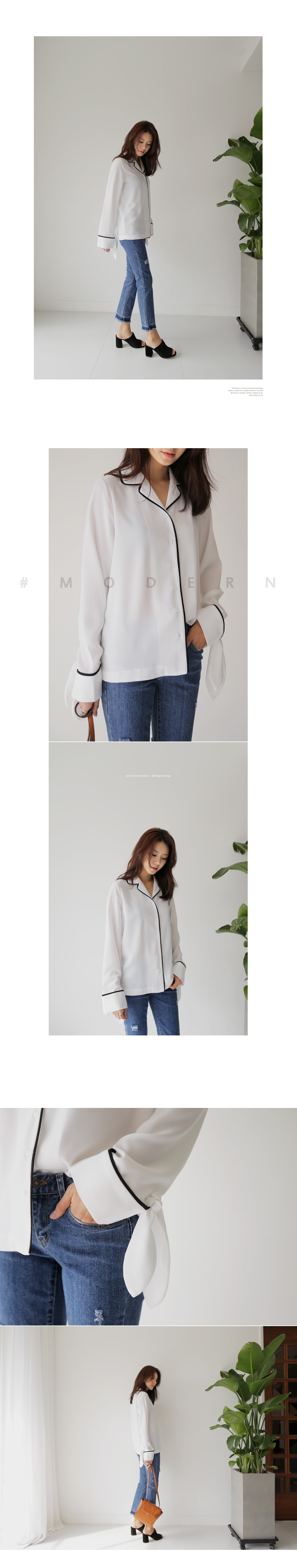 タイリボンカフスパジャマブラウス・全2色 | DHOLIC | 詳細画像2