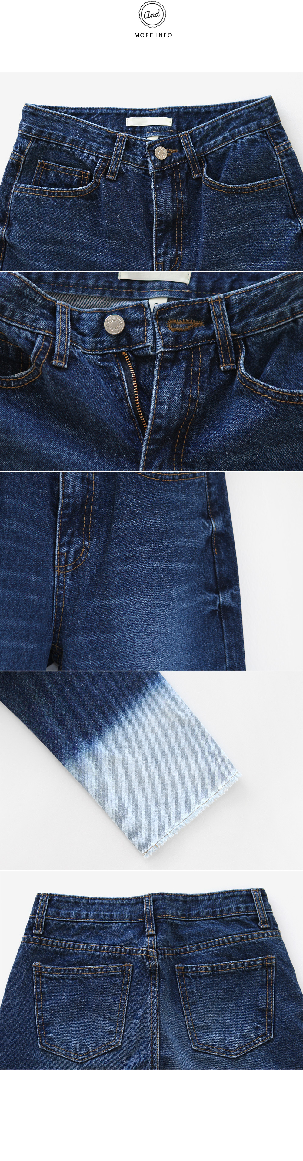 2トーン配色フレイドヘムハイウエストデニム・全1色 | DHOLIC | 詳細画像7