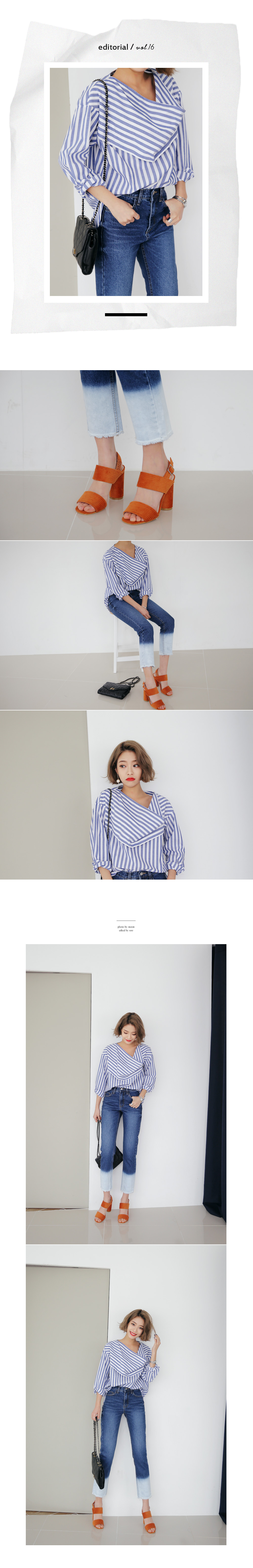 2トーン配色フレイドヘムハイウエストデニム・全1色 | DHOLIC | 詳細画像2