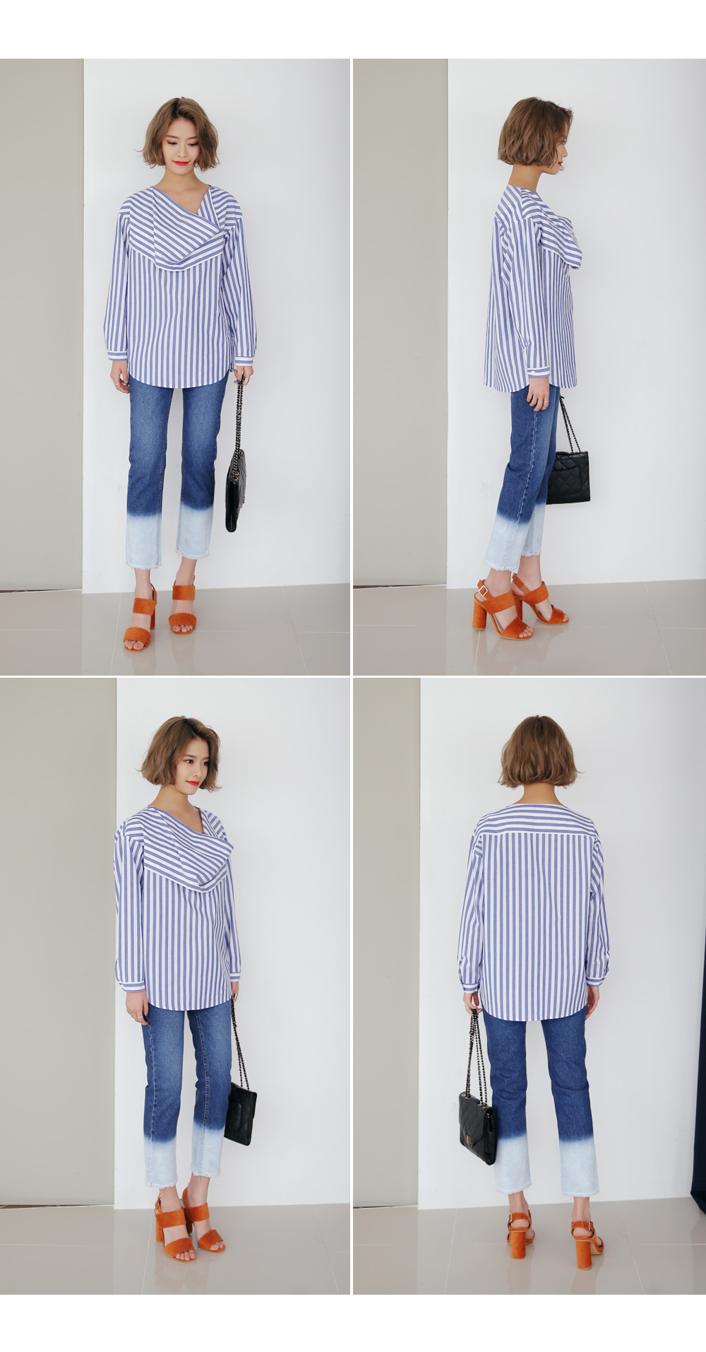 2トーン配色フレイドヘムハイウエストデニム・全1色 | DHOLIC | 詳細画像6