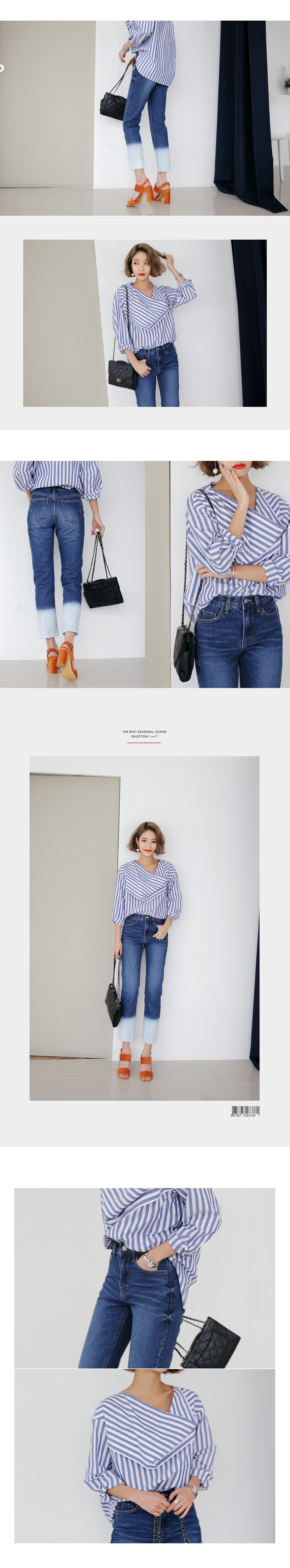 2トーン配色フレイドヘムハイウエストデニム・全1色 | DHOLIC | 詳細画像4