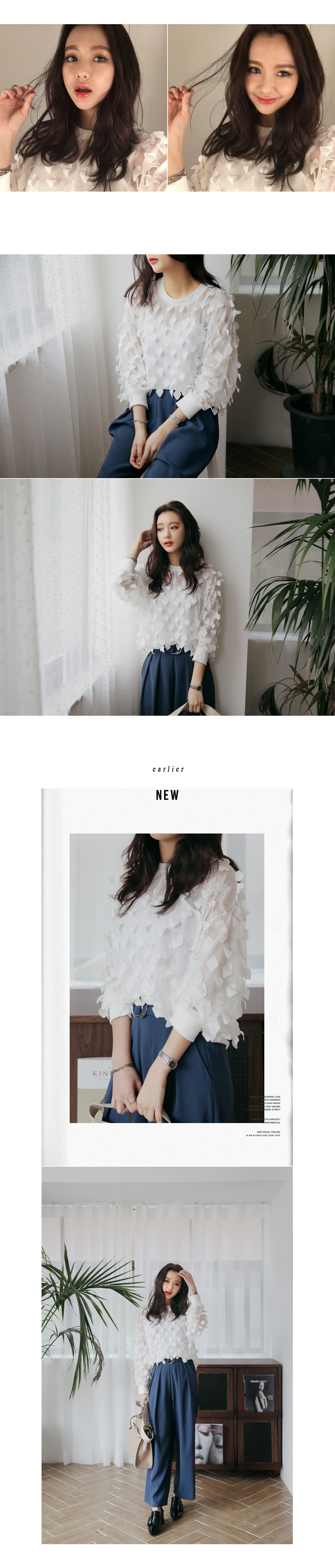 ユニークダイヤパターンシースループルオーバー・全2色 | DHOLIC | 詳細画像4