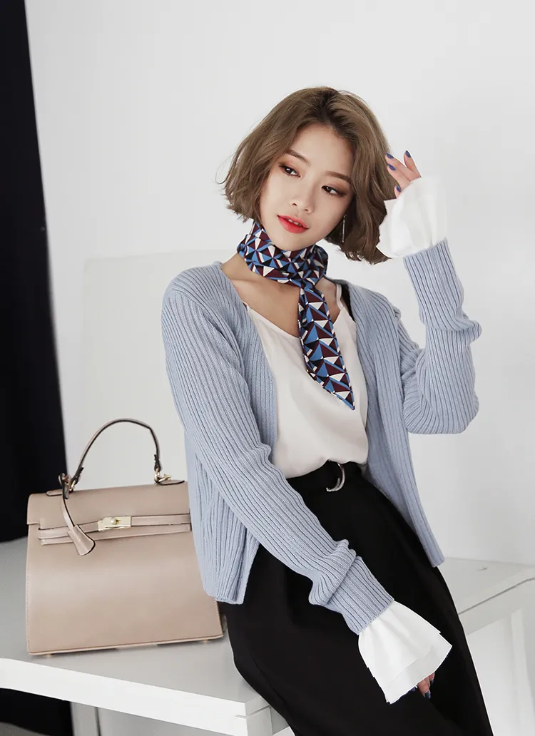 スリムフィットVネックリブニットカーディガン・全5色 | DHOLIC | 詳細画像1