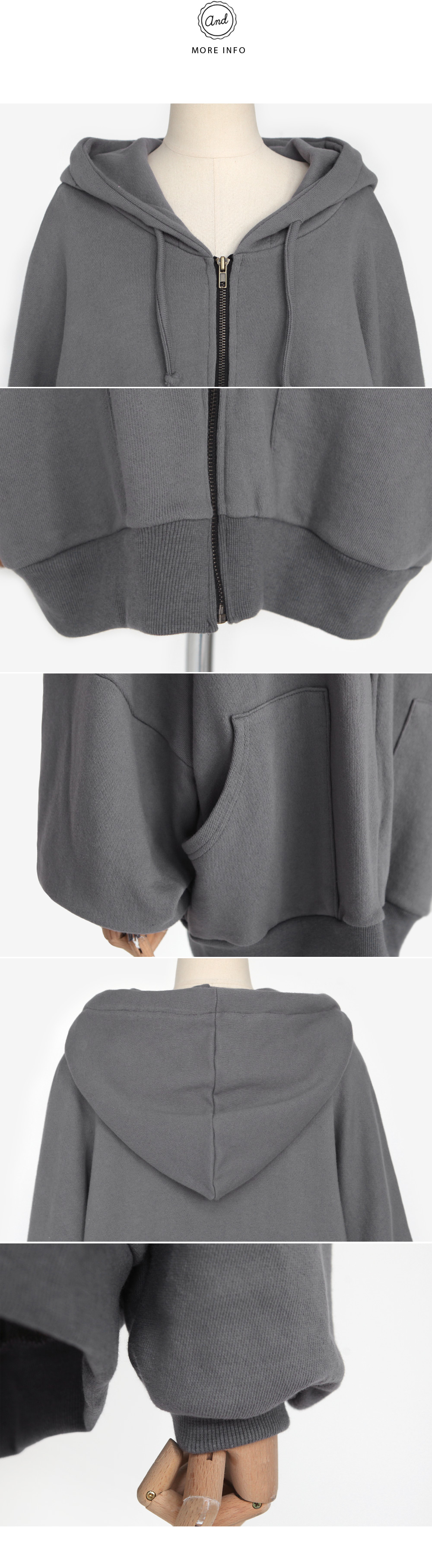 ルーズフィットフードジップアップパーカー・全3色 | DHOLIC | 詳細画像12