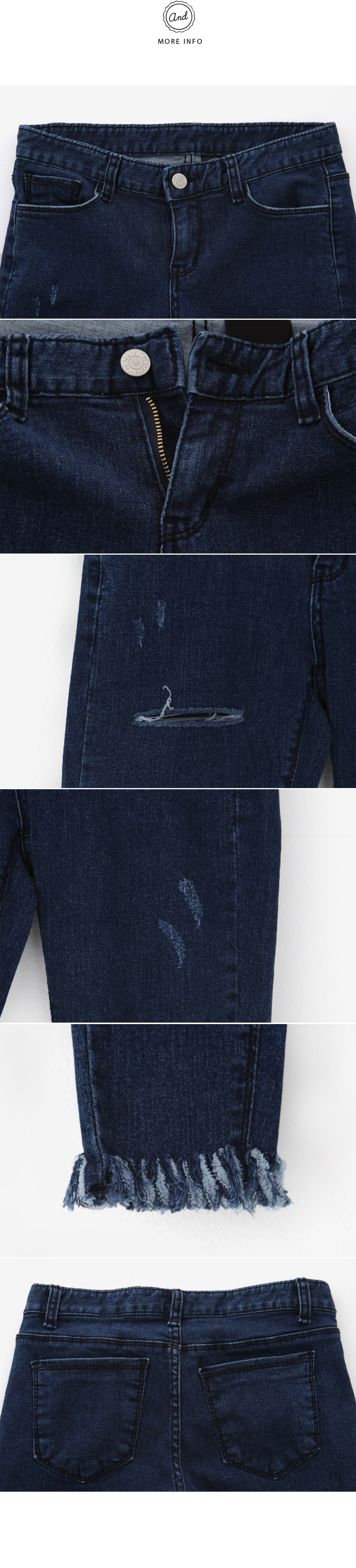 フリンジヘムダメージディテールデニムスキニーパンツ・全2色 | DHOLIC | 詳細画像15