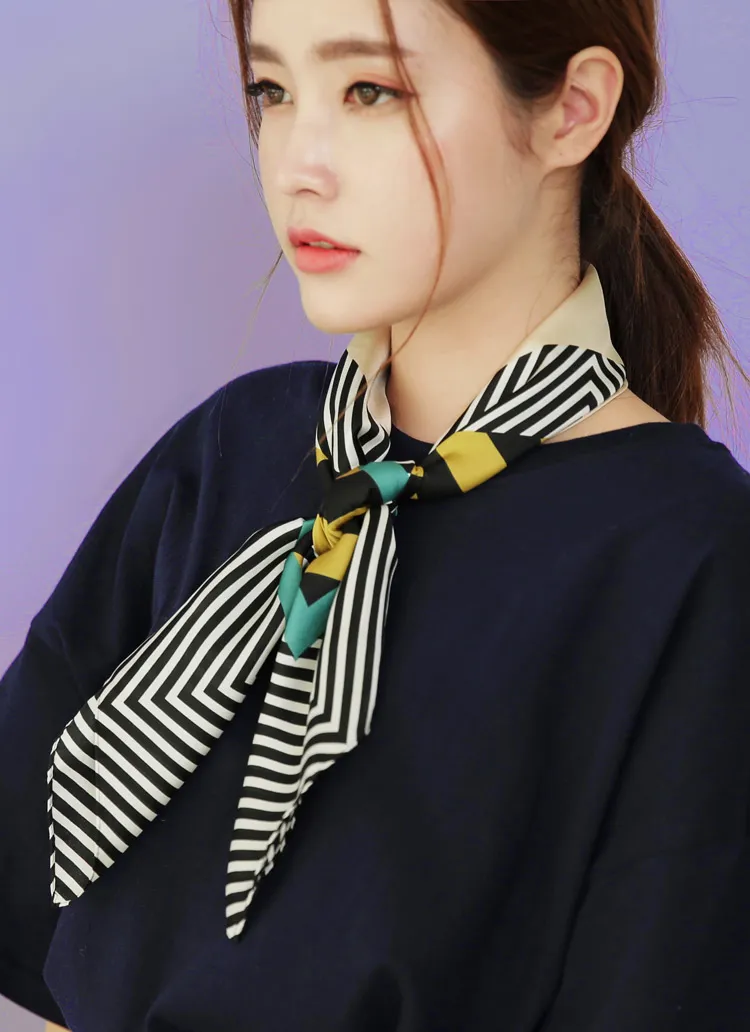 ユニークストライプパターン配色スカーフ・全4色 | DHOLIC | 詳細画像1