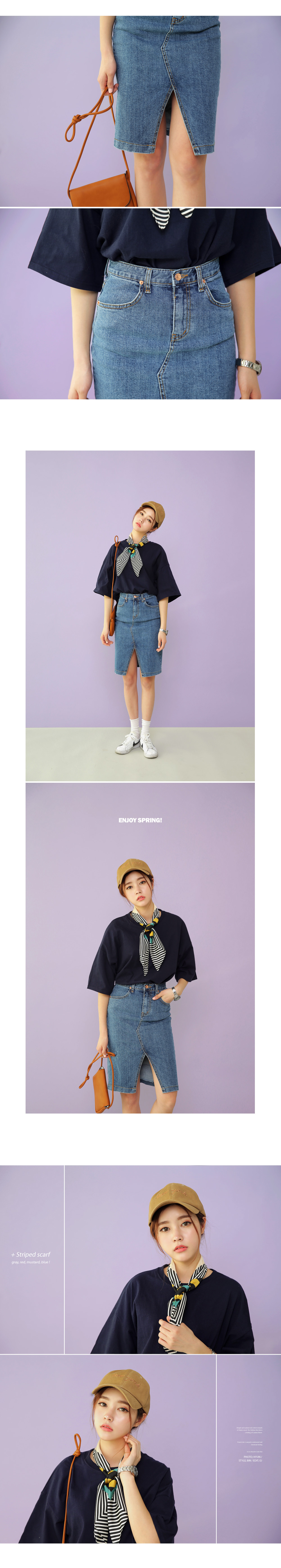 ユニークストライプパターン配色スカーフ・全4色 | DHOLIC | 詳細画像3