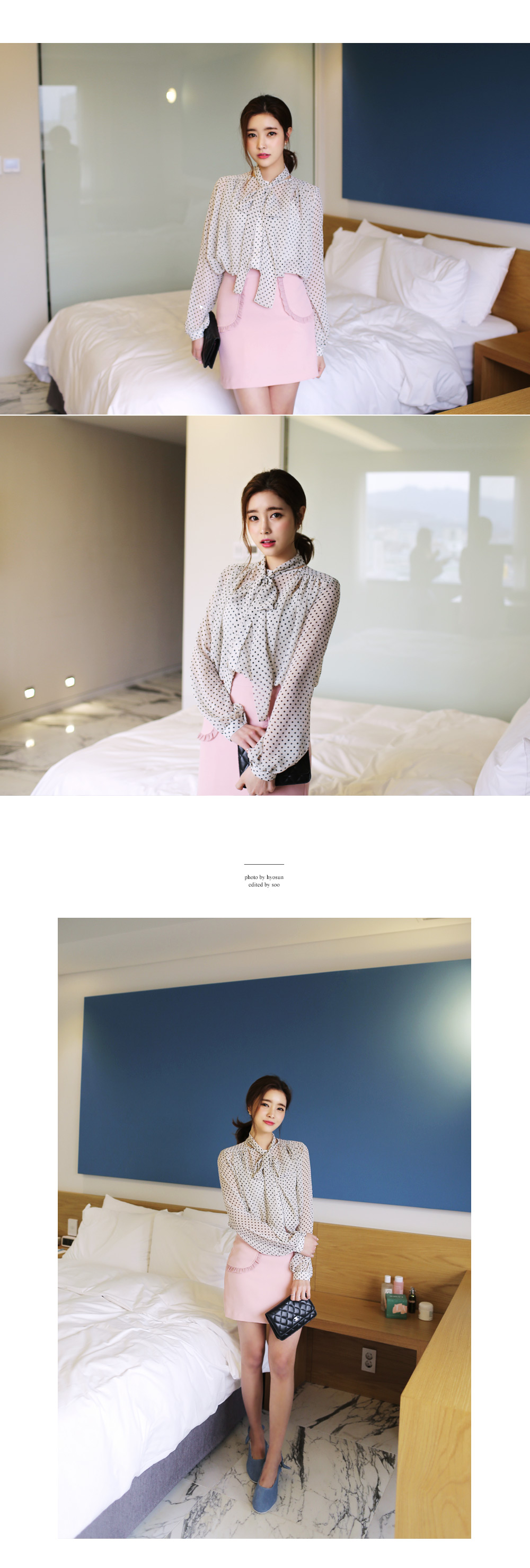 3TYPEタイネックシフォンブラウス・全3色 | DHOLIC | 詳細画像4