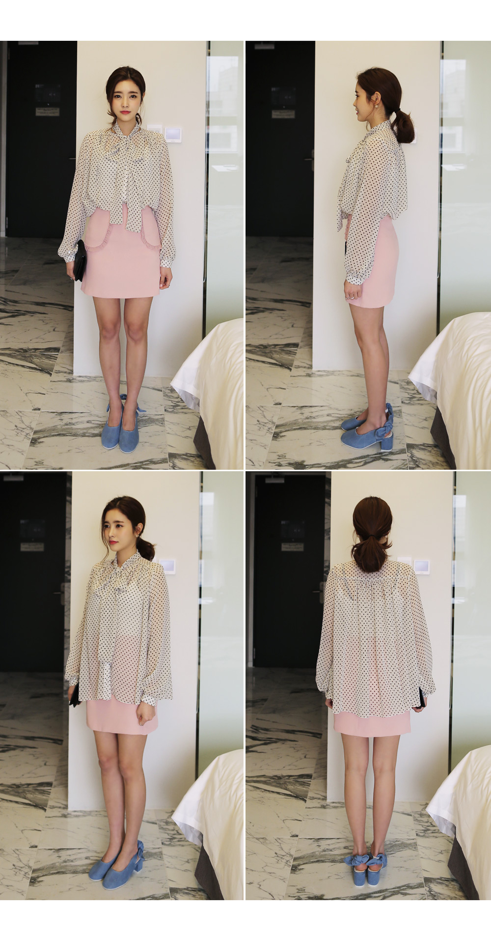 3TYPEタイネックシフォンブラウス・全3色 | DHOLIC | 詳細画像6